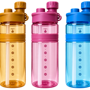 2-IN-1 Lid Sports Plastic Water Bottle With Straw
